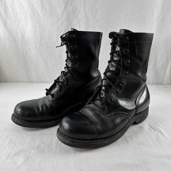 BFG BF Goodrich Vintage Black Leather Military‎ Combat Boots Mens Size 7 W Jump